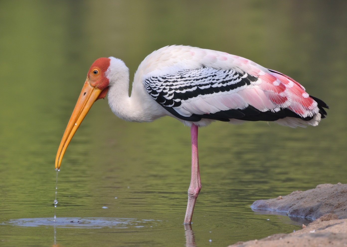 Mycteria leucocephala (Painted Stork)